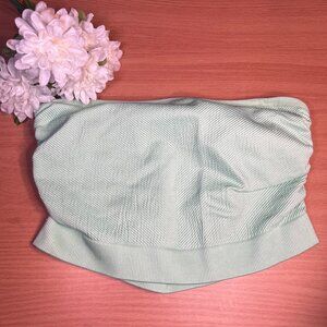 Colsie Mint Green Ruched Rib Bandeau Bra w/ Detachable Straps [Sz L]